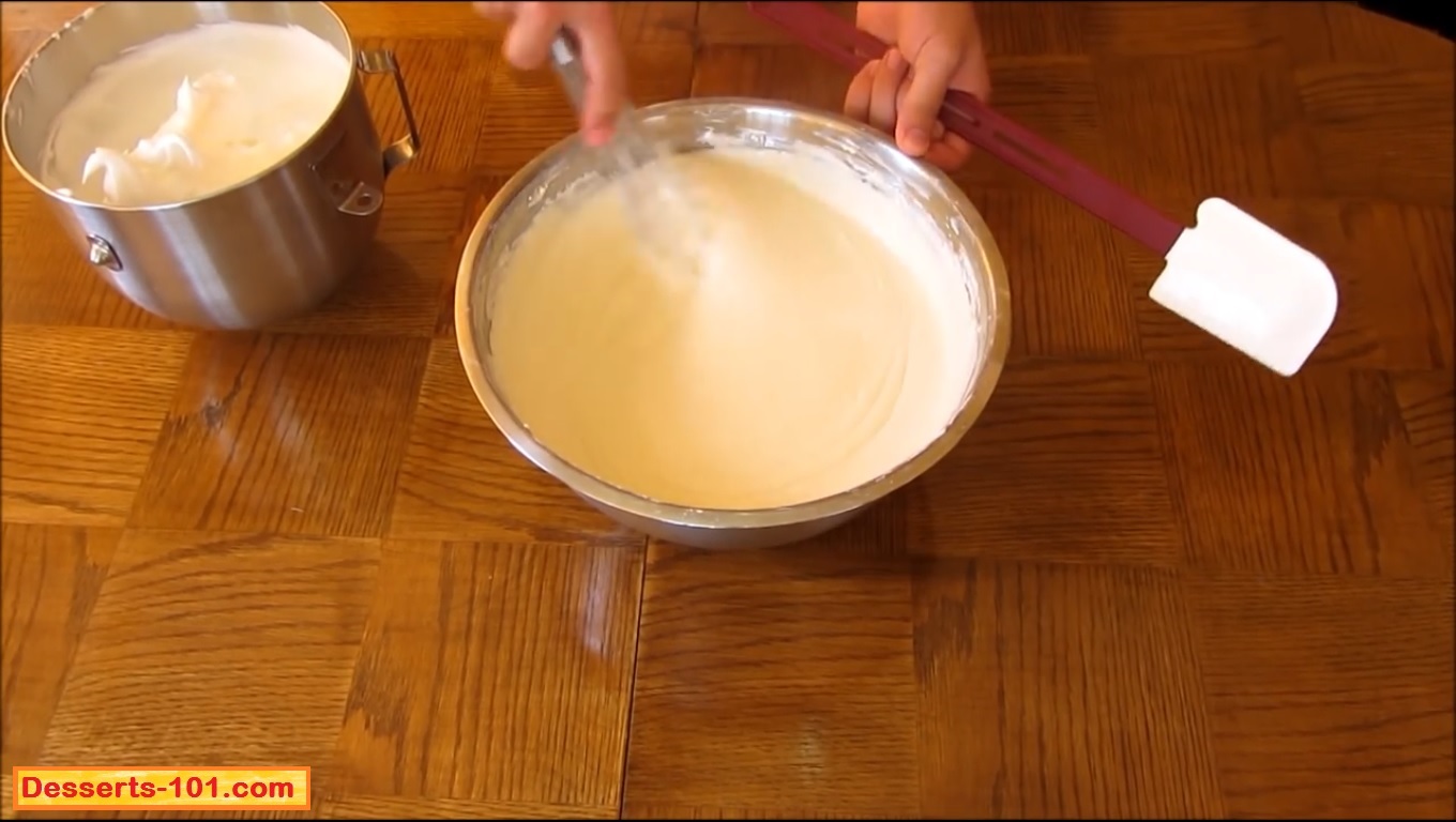 Mix the cheese mixture until the batter is smooth.