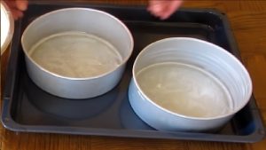 Pans greased, lined with parchment paper and the paper greased.